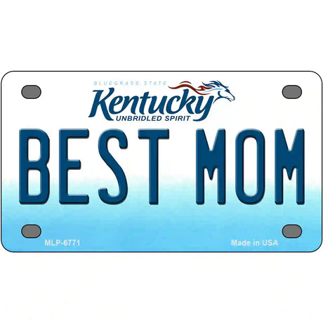 Best Mom Kentucky Novelty Metal License Plate 4" x 2.2" (MLP)