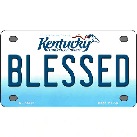 Blessed Kentucky Novelty Metal License Plate 4" x 2.2" (MLP)