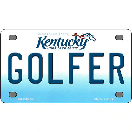 Golfer Kentucky Novelty Metal License Plate 4" x 2.2" (MLP)