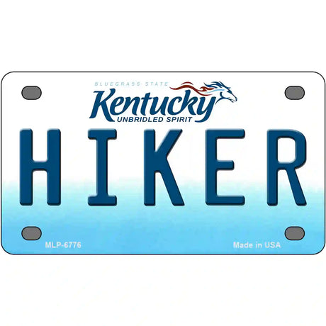 Hiker Kentucky Novelty Metal License Plate 4" x 2.2" (MLP)