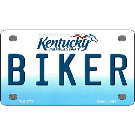 Biker Kentucky Novelty Metal License Plate 4" x 2.2" (MLP)