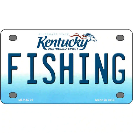 Fishing Kentucky Novelty Metal License Plate 4" x 2.2" (MLP)