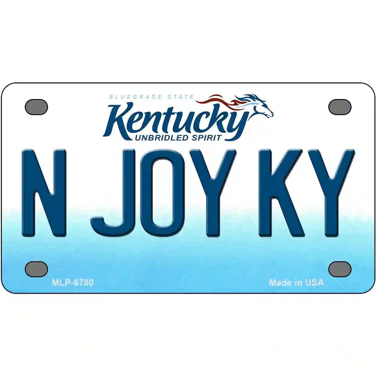 N Joy Kentucky Novelty Metal License Plate 4" x 2.2" (MLP)