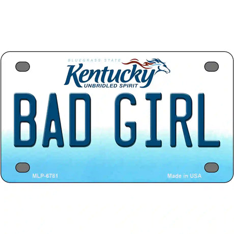 Bad Girl Kentucky Novelty Metal License Plate 4" x 2.2" (MLP)