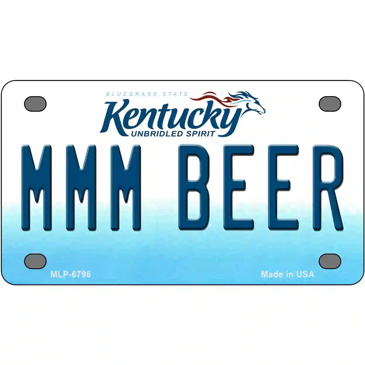 MMM Beer Kentucky Novelty Metal License Plate 4" x 2.2" (MLP)