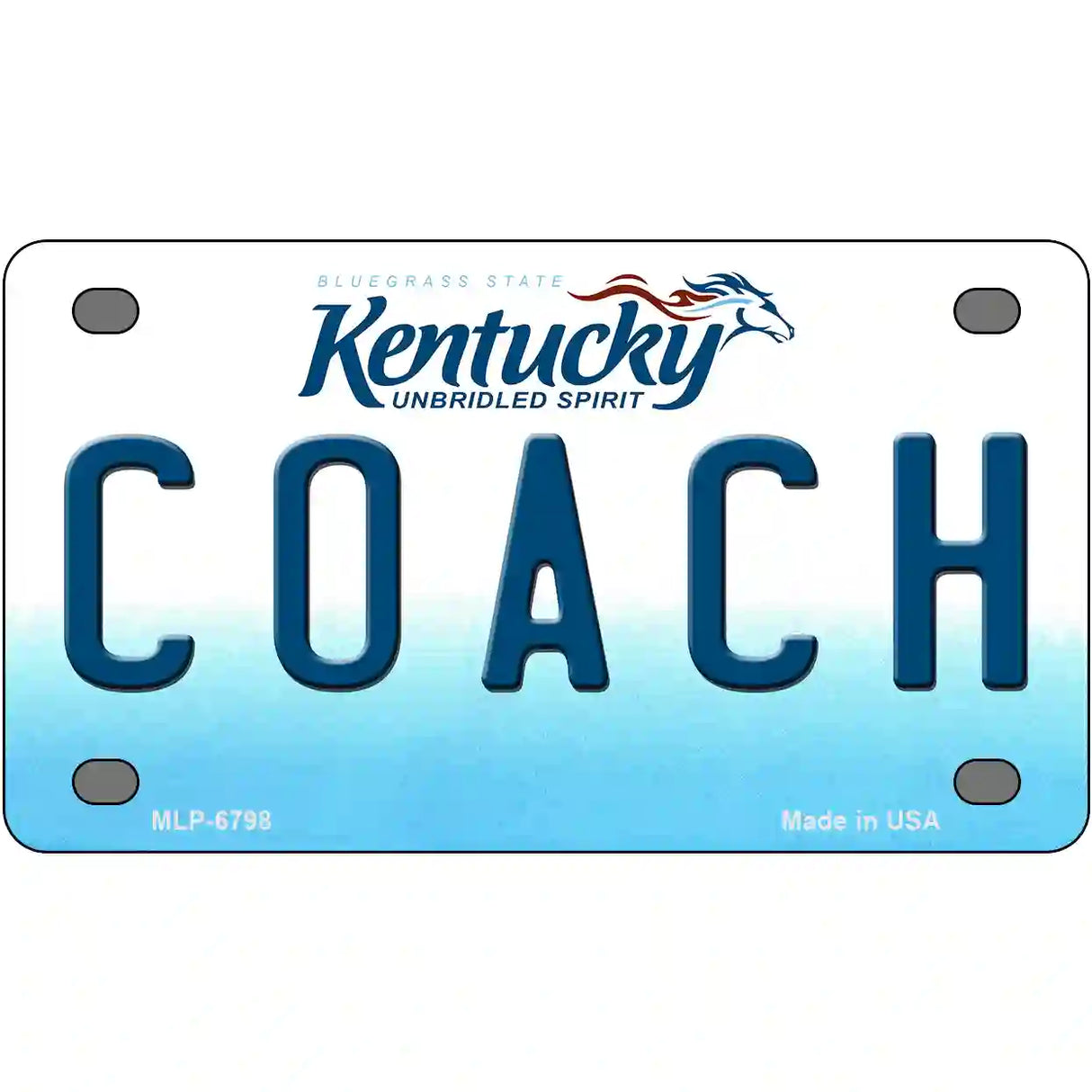 Coach Kentucky Novelty Metal License Plate 4" x 2.2" (MLP)