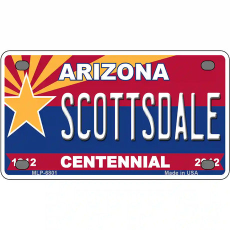 Arizona Centennial Scottsdale Novelty Metal License Plate 4" x 2.2" (MLP)