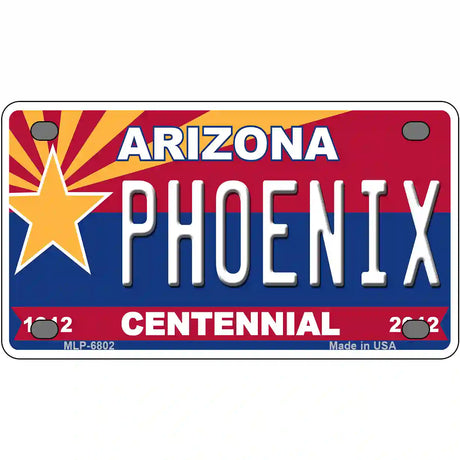 Arizona Centennial Phoenix Novelty Metal License Plate 4" x 2.2" (MLP)