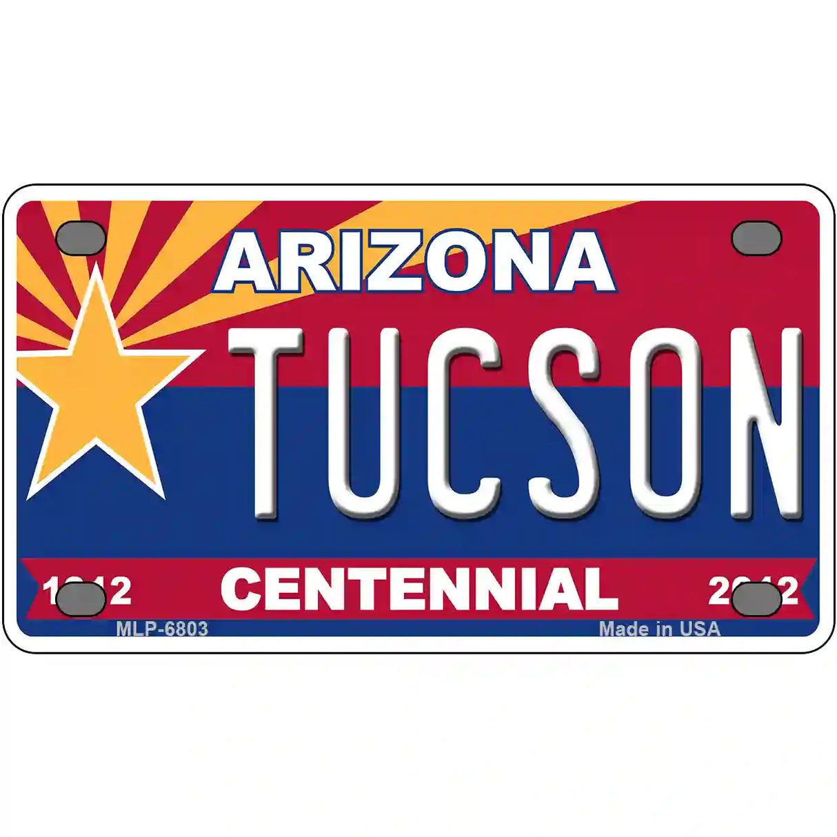 Arizona Centennial Tucson Novelty Metal License Plate 4" x 2.2" (MLP)