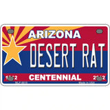 Arizona Centennial Desert Rat Novelty Metal License Plate 4" x 2.2" (MLP)