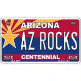 Arizona Centennial Az Rocks Novelty Metal License Plate 4" x 2.2" (MLP)