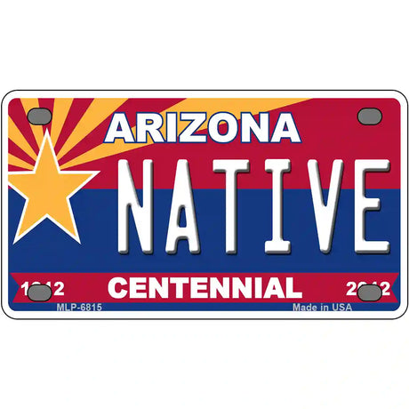 Arizona Centennial Native Novelty Metal License Plate 4" x 2.2" (MLP)