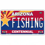 Arizona Centennial Fishing Novelty Metal License Plate 4" x 2.2" (MLP)