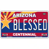 Arizona Centennial Blessed Novelty Metal License Plate 4" x 2.2" (MLP)