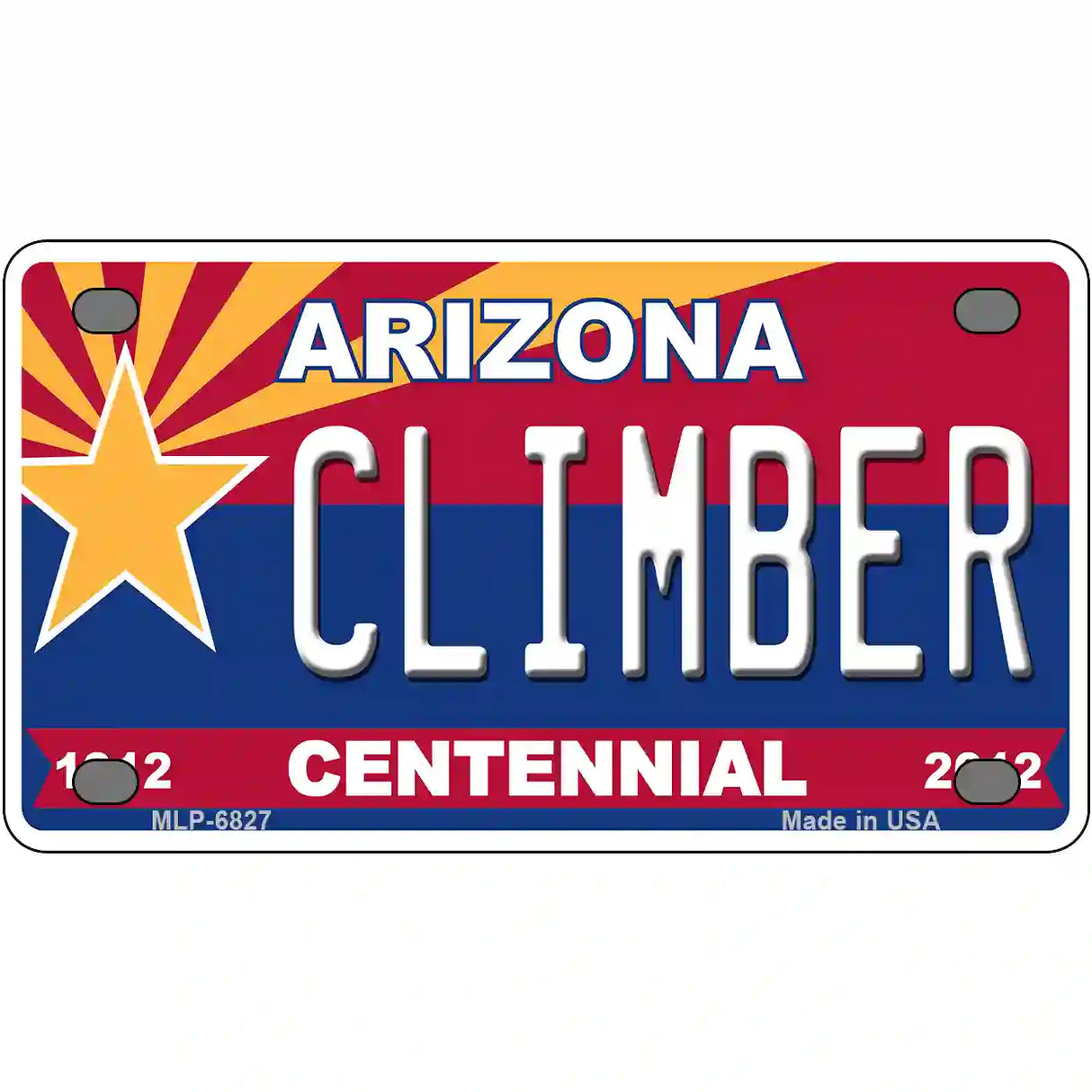 Arizona Centennial Climber Novelty Metal License Plate 4" x 2.2" (MLP)