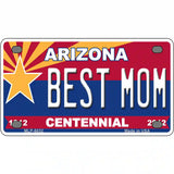 Arizona Centennial Best Mom Novelty Metal License Plate 4" x 2.2" (MLP)