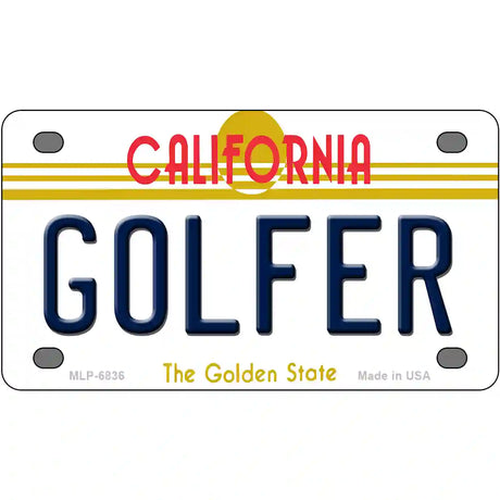 Golfer California Novelty Metal License Plate 4" x 2.2" (MLP)