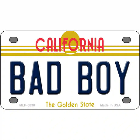 Bad Boy California Novelty Metal License Plate 4" x 2.2" (MLP)