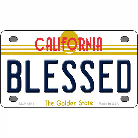 Blessed California Novelty Metal License Plate 4" x 2.2" (MLP)