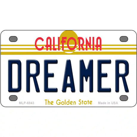 Dreamer California Novelty Metal License Plate 4" x 2.2" (MLP)