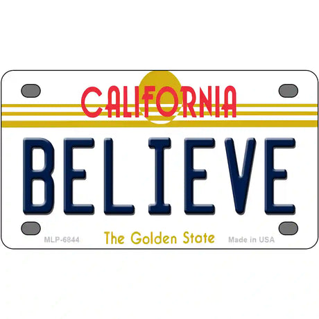 Believe California Novelty Metal License Plate 4" x 2.2" (MLP)