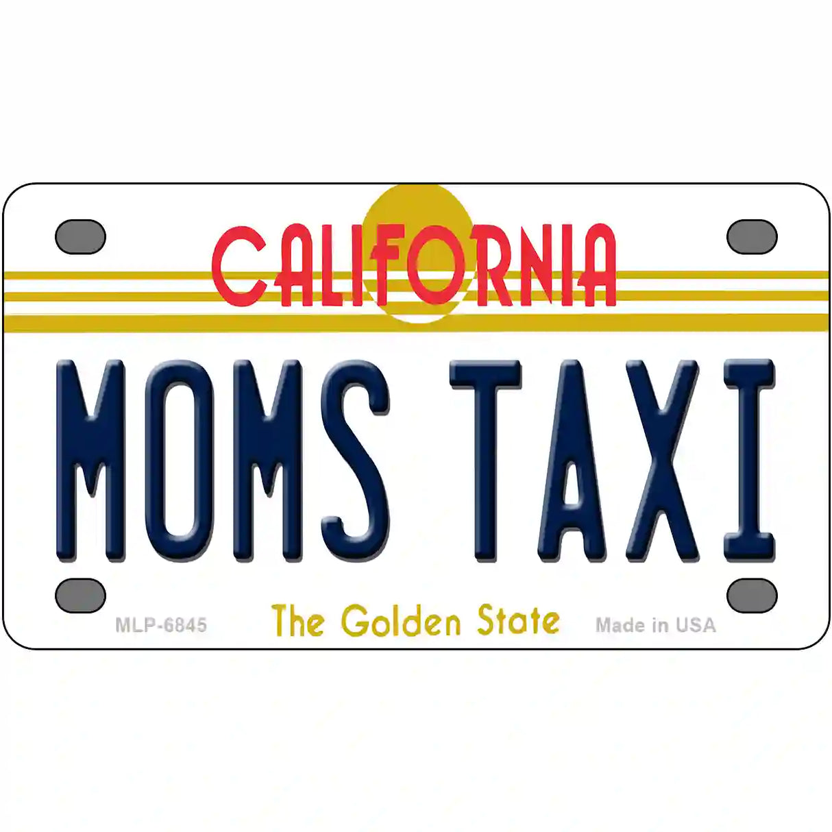 Moms Taxi California Novelty Metal License Plate 4" x 2.2" (MLP)