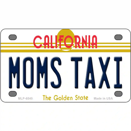 Moms Taxi California Novelty Metal License Plate 4" x 2.2" (MLP)