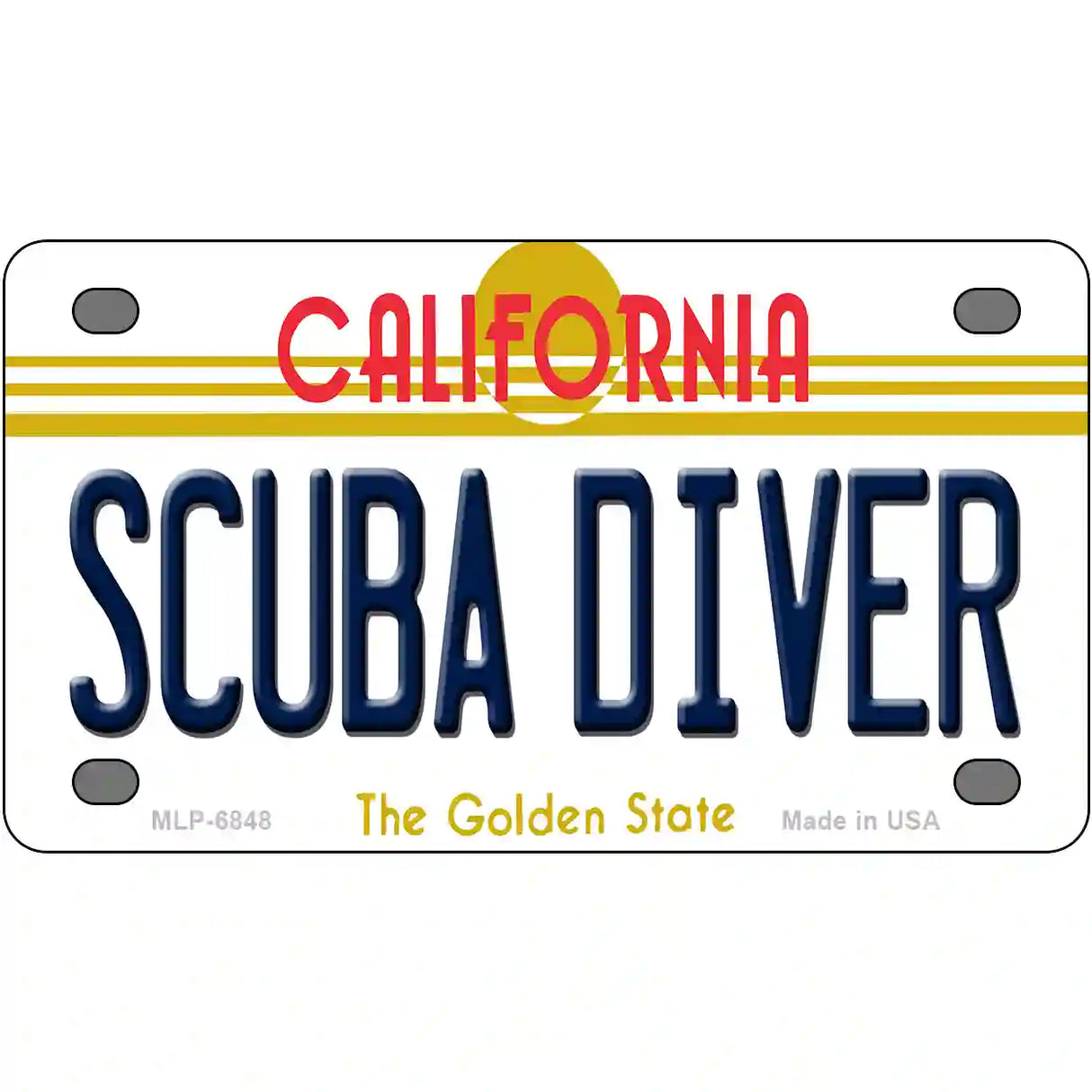 Scuba Diver California Novelty Metal License Plate 4" x 2.2" (MLP)