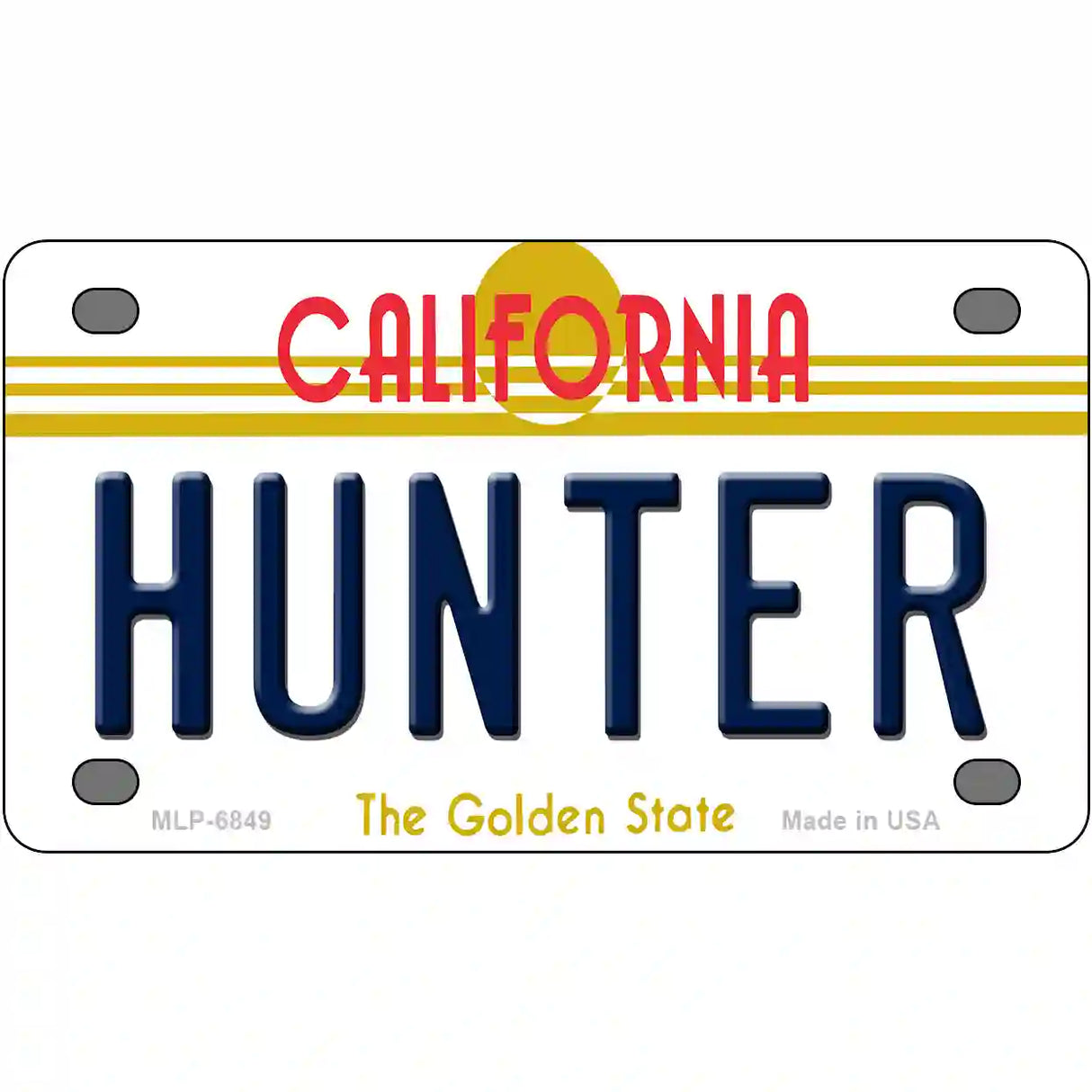 Hunter California Novelty Metal License Plate 4" x 2.2" (MLP)