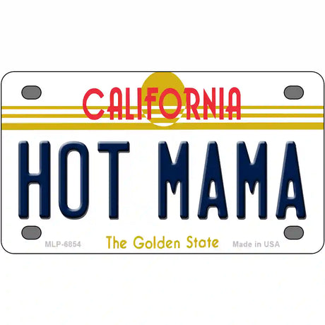 Hot Mama California Novelty Metal License Plate 4" x 2.2" (MLP)