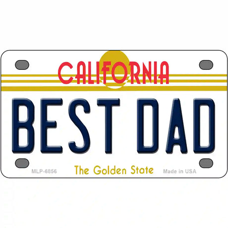 Best Dad California Novelty Metal License Plate 4" x 2.2" (MLP)