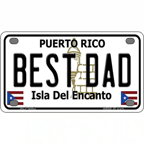 Best Dad Puerto Rico Metal Novelty License Plate 4" x 2.2" (MLP)