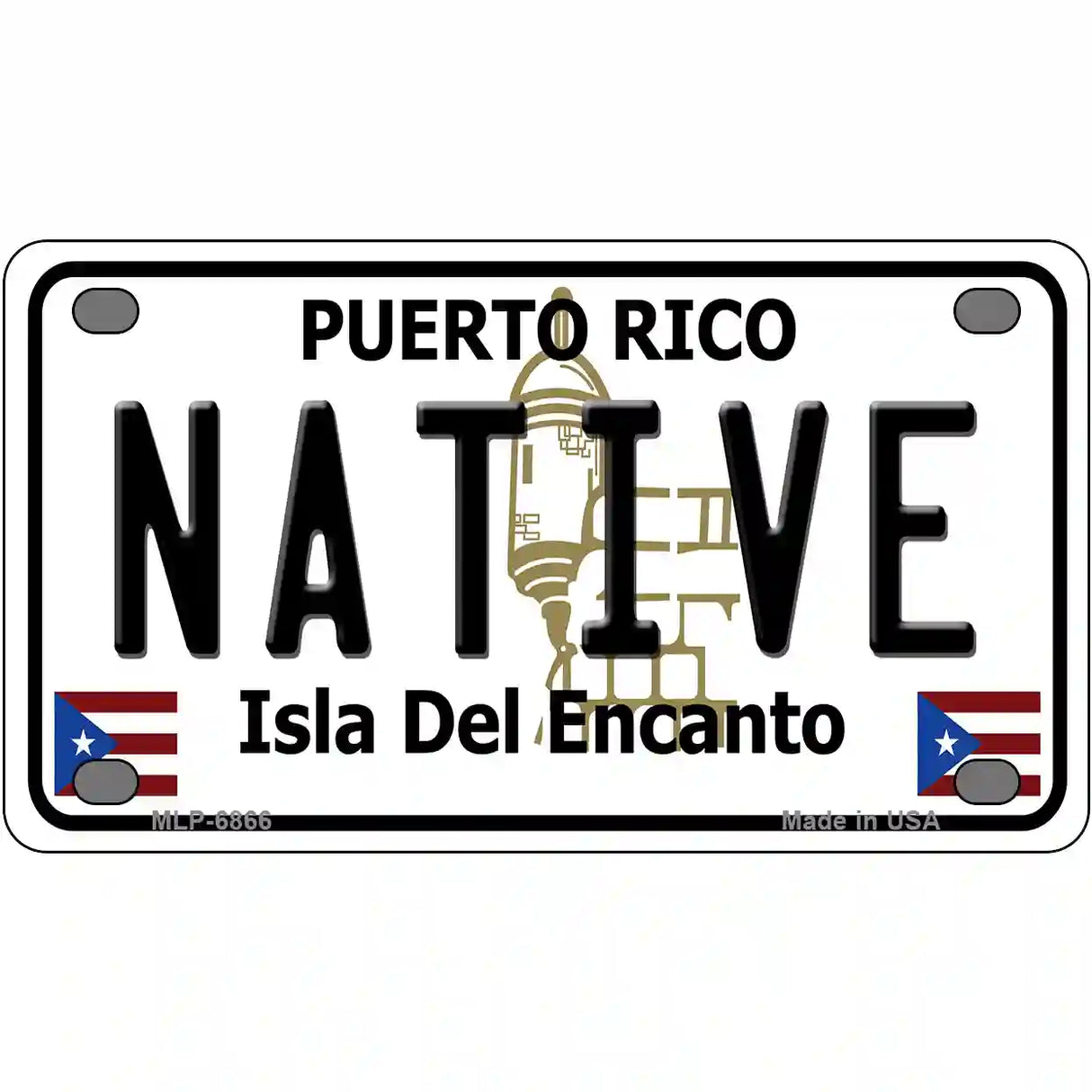 Native Puerto Rico Metal Novelty License Plate 4" x 2.2" (MLP)