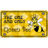 Queen Bee Yellow Metal Novelty License Plate 4" x 2.2" (MLP)