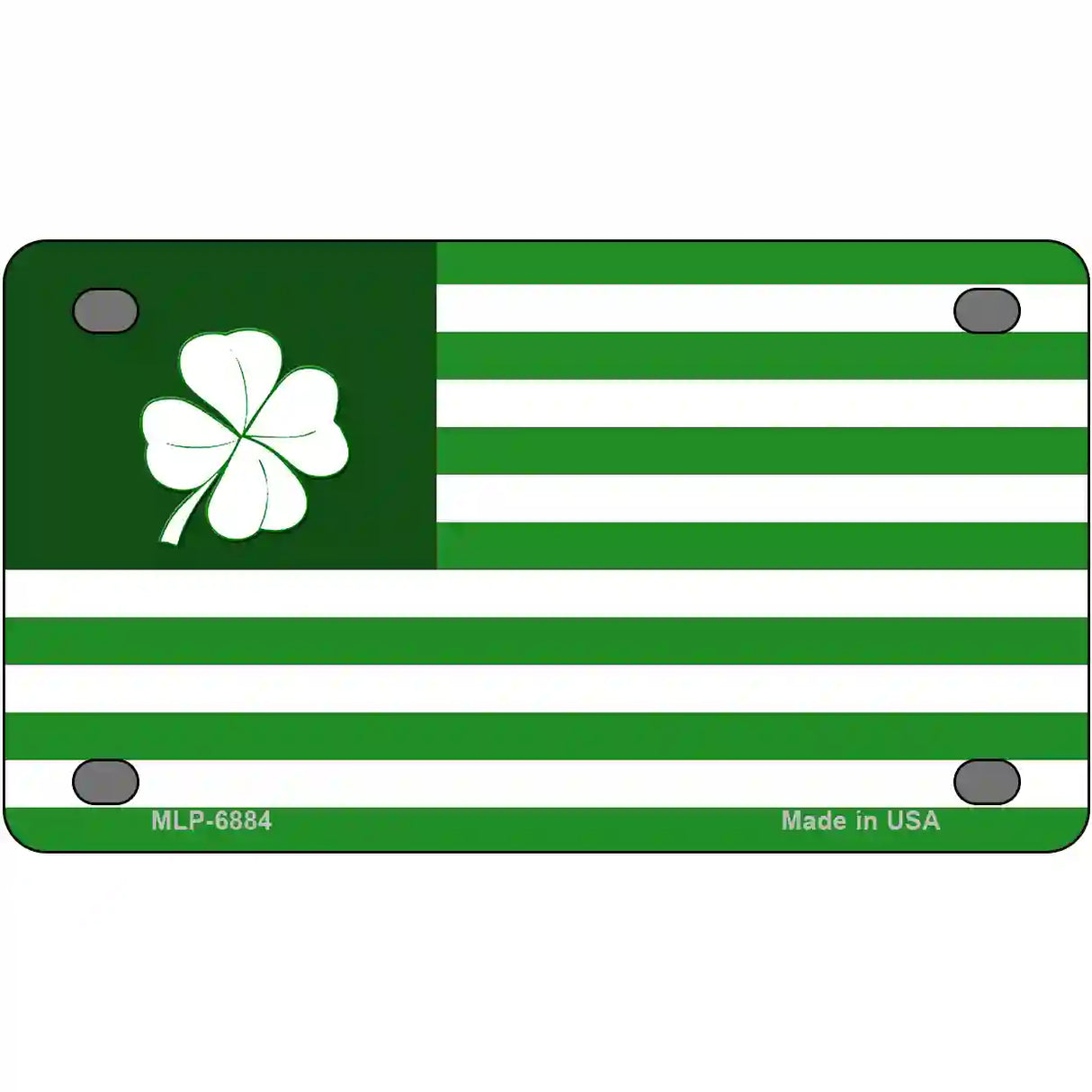 Green Shamrock Flag Metal Novelty License Plate 4" x 2.2" (MLP)