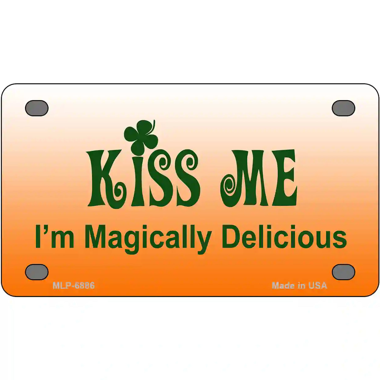 Kiss Me Metal Novelty License Plate 4" x 2.2" (MLP)