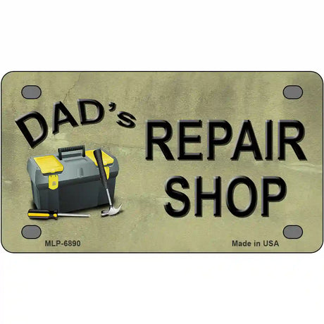 Dads Repair Shop Metal Novelty License Plate 4" x 2.2" (MLP)