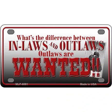 In-laws And Outlaws Metal Novelty License Plate 4" x 2.2" (MLP)