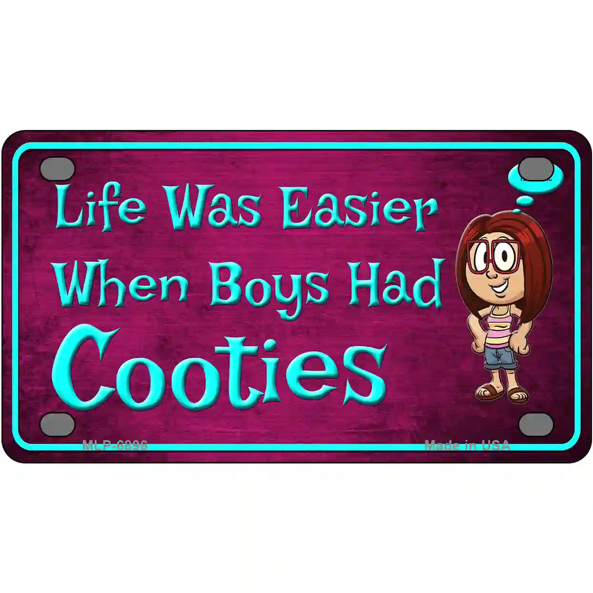 When Boys Had Cooties Novelty Metal License Plate 4" x 2.2" (MLP)