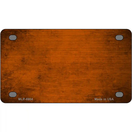 Orange Oil Rubbed Solid Metal Novelty License Plate 4" x 2.2" (MLP)