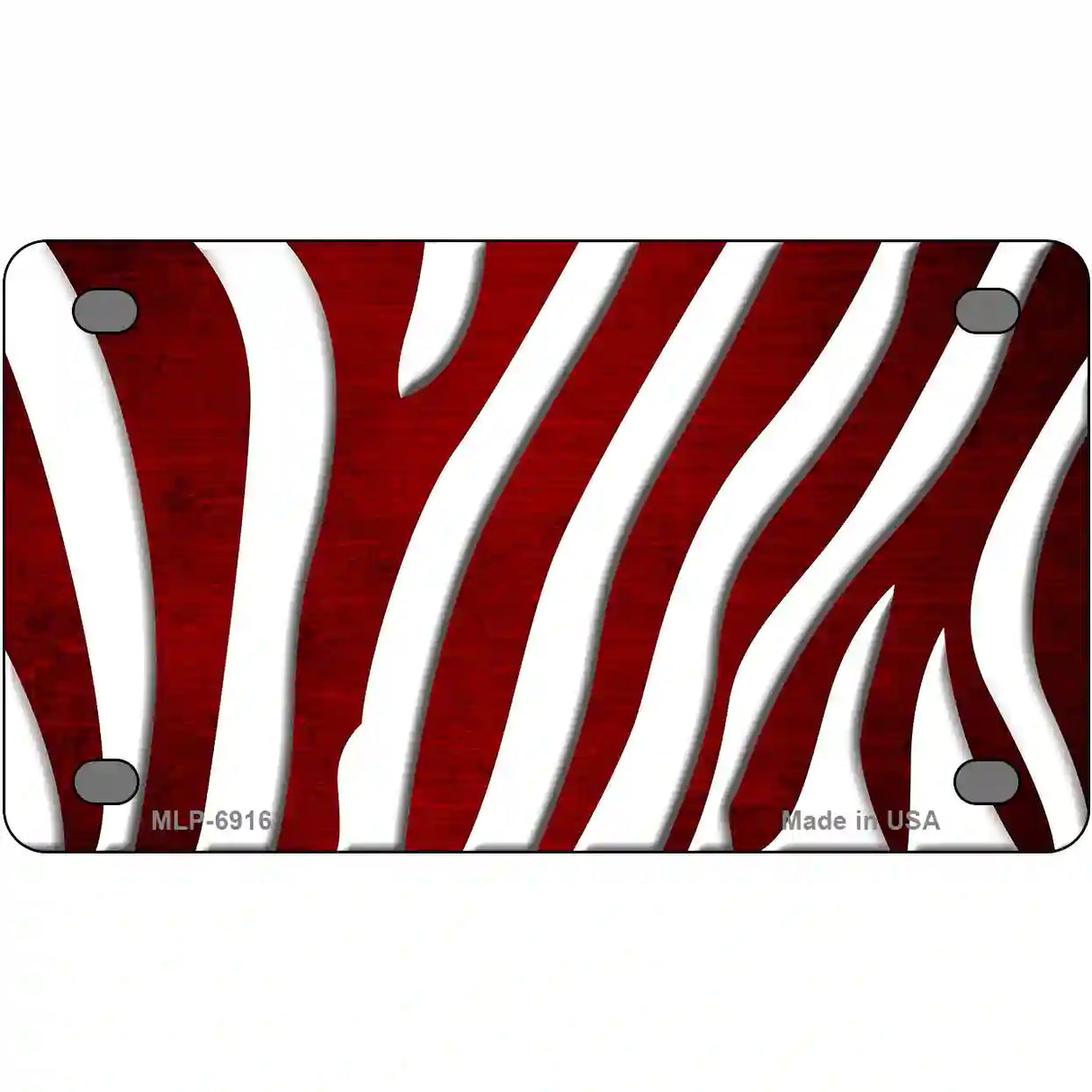 Red White Zebra Oil Rubbed Metal Novelty License Plate 4" x 2.2" (MLP)