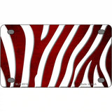 Red White Zebra Oil Rubbed Metal Novelty License Plate 4" x 2.2" (MLP)