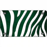 Green White Zebra Oil Rubbed Metal Novelty License Plate 4" x 2.2" (MLP)