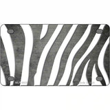 Gray White Zebra Oil Rubbed Metal Novelty License Plate 4" x 2.2" (MLP)