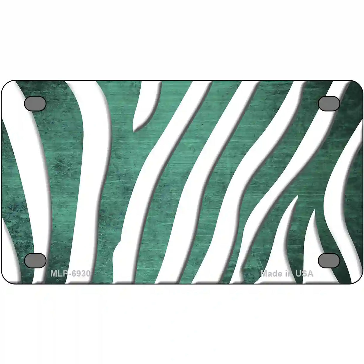 Mint White Zebra Oil Rubbed Metal Novelty License Plate 4" x 2.2" (MLP)