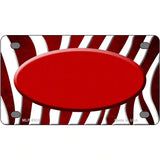 Red White Zebra Oval Oil Rubbed Metal Novelty License Plate 4" x 2.2" (MLP)