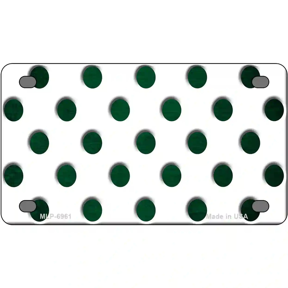 Green White Dots Oil Rubbed Metal Novelty License Plate 4" x 2.2" (MLP)