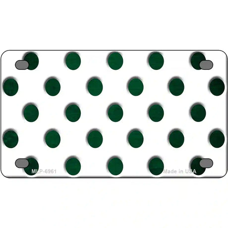 Green White Dots Oil Rubbed Metal Novelty License Plate 4" x 2.2" (MLP)