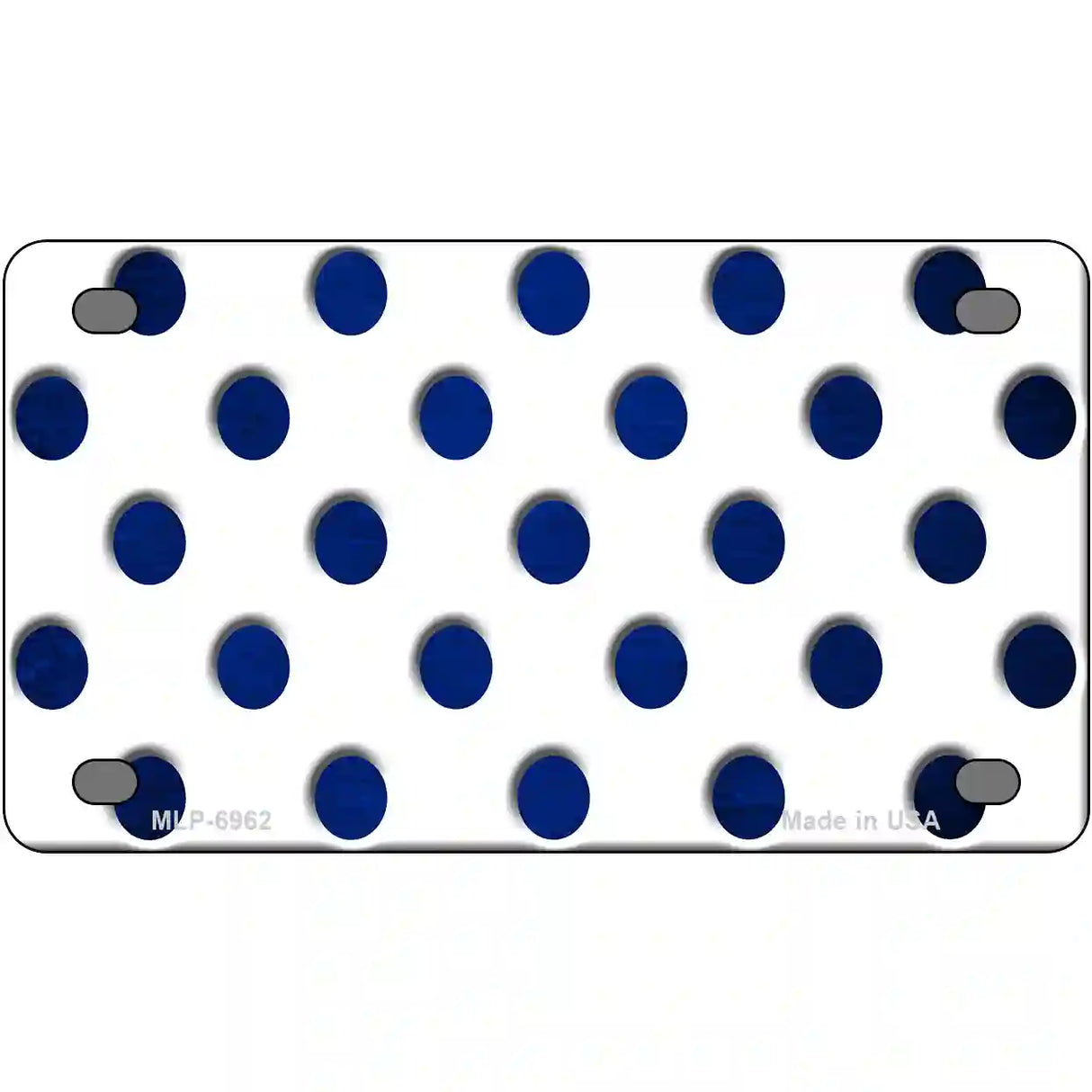 Blue White Dots Oil Rubbed Metal Novelty License Plate 4" x 2.2" (MLP)