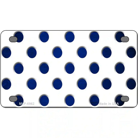 Blue White Dots Oil Rubbed Metal Novelty License Plate 4" x 2.2" (MLP)